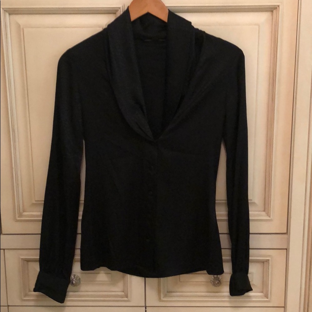 Rachel Zoe shawl collar blouse